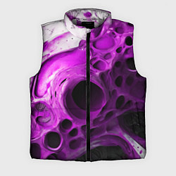 Мужской жилет Фиолетово-белая абстрактная структура, цвет: 3D-светло-серый