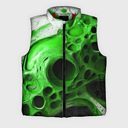 Мужской жилет Зелёно-белая абстрактная структура, цвет: 3D-красный