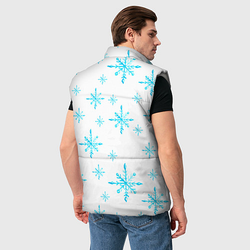 Мужской жилет Зимний узор из снежинок / 3D-Светло-серый – фото 4