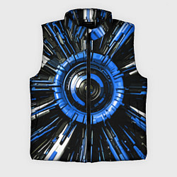 Мужской жилет Чёрно-синяя сфера киберпанк, цвет: 3D-черный