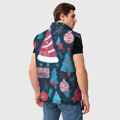 Мужской жилет Плюшевая новогодняя абстракция / 3D-Светло-серый – фото 4