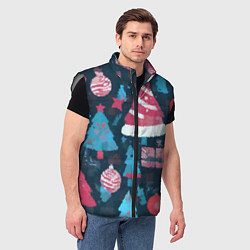 Мужской жилет Плюшевая новогодняя абстракция, цвет: 3D-светло-серый — фото 2