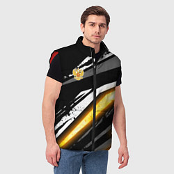 Мужской жилет Герб России - Жёлтое свечение, цвет: 3D-красный — фото 2