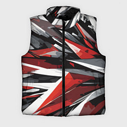 Мужской жилет Чёрно-красно-белая абстракция, цвет: 3D-черный