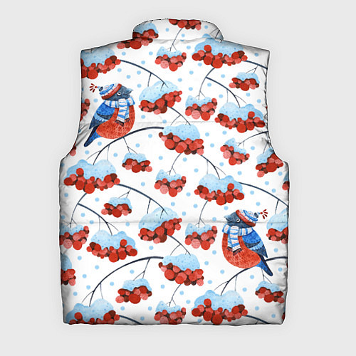 Мужской жилет Снегири в шапочках на рябине / 3D-Светло-серый – фото 2
