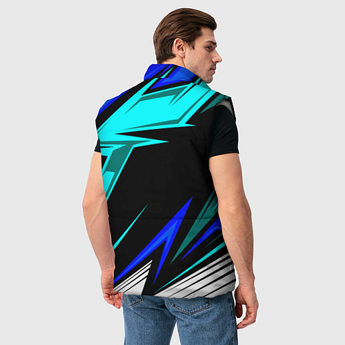 Мужской жилет Субару - синий спорт / 3D-Светло-серый – фото 4