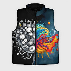 Мужской жилет Креативный мозг, цвет: 3D-черный