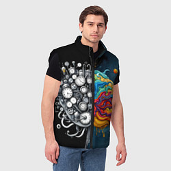 Мужской жилет Креативный мозг, цвет: 3D-черный — фото 2