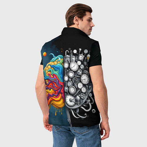 Мужской жилет Креативный мозг / 3D-Черный – фото 4
