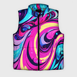 Мужской жилет Сине-розовый узор, цвет: 3D-светло-серый