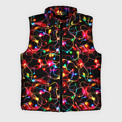 Мужской жилет Новогодние гирлянды, цвет: 3D-красный