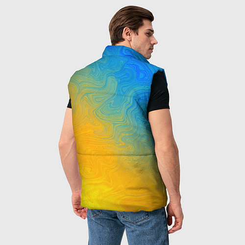 Мужской жилет Желто голубой градиент / 3D-Черный – фото 4