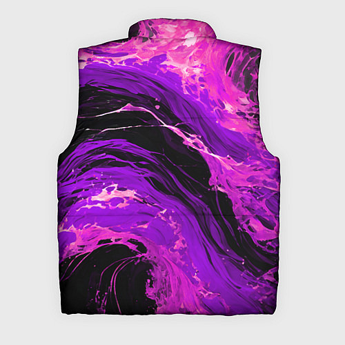 Мужской жилет Фиолетовые брызги на чёрном фоне / 3D-Светло-серый – фото 2