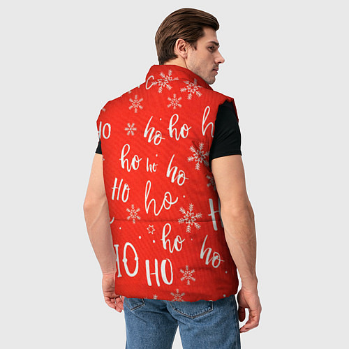 Мужской жилет Новый год ho ho ho / 3D-Черный – фото 4