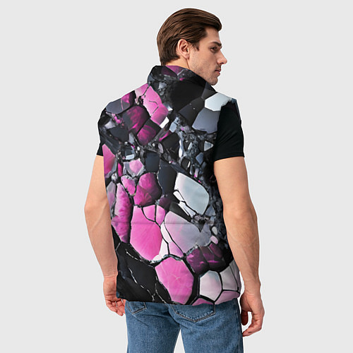 Мужской жилет Чёрно-розовый камень / 3D-Черный – фото 4