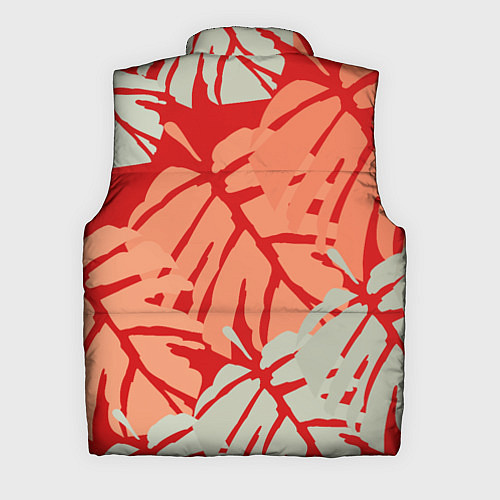 Мужской жилет Отпечатки монстеры на красном / 3D-Светло-серый – фото 2