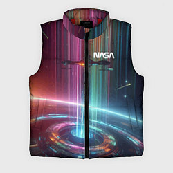 Мужской жилет Spaceship in the neon cosmos - nasa, цвет: 3D-красный