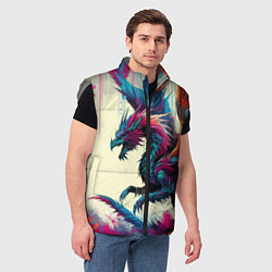 Мужской жилет Крылатый дракон - акварель, цвет: 3D-светло-серый — фото 2