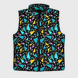 Мужской жилет Разноцветные яркие треугольники на черном