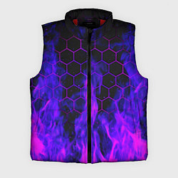 Мужской жилет Неоновый огонь и соты, цвет: 3D-красный
