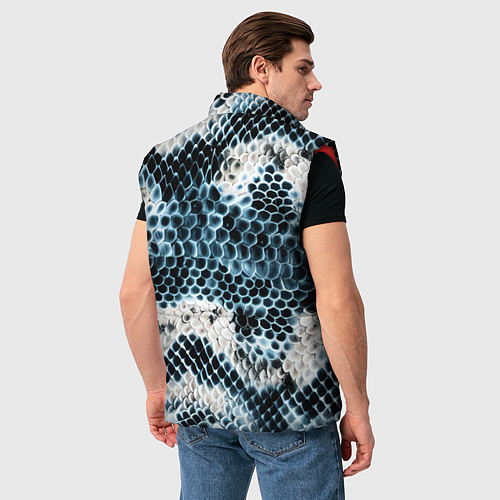 Мужской жилет Из кожи змеи / 3D-Красный – фото 4