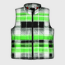 Мужской жилет Белые полосы на чёрно-зелёном фоне, цвет: 3D-красный