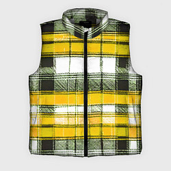 Мужской жилет Чёрные полосы на жёлто-белом фоне, цвет: 3D-светло-серый
