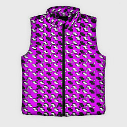 Мужской жилет Чёрно-белые фигуры на розовом фоне, цвет: 3D-черный