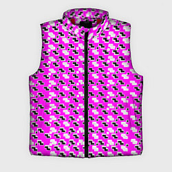 Мужской жилет Чёрно-белые фигуры на розовом фоне, цвет: 3D-красный