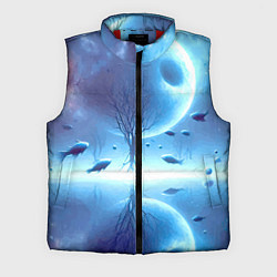 Мужской жилет Луна и рыбы - нейроарт фантазия, цвет: 3D-красный