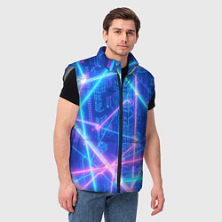 Мужской жилет Неоновые провода, цвет: 3D-светло-серый — фото 2