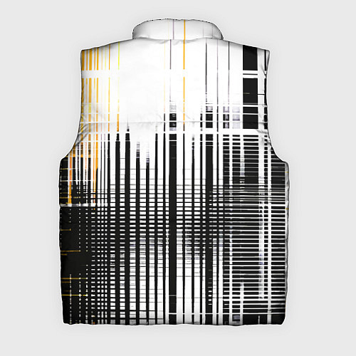 Мужской жилет Жёлто-чёрный гранж на белом фоне / 3D-Светло-серый – фото 2