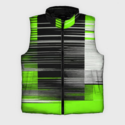 Мужской жилет Белые вертикальные полосы на чёрно-зелёном фоне, цвет: 3D-черный