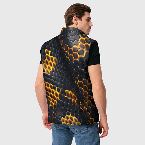 Мужской жилет Текстура змеи / 3D-Черный – фото 4