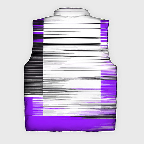 Мужской жилет Чёрные вертикальные полосы на фиолетово-белом фоне / 3D-Светло-серый – фото 2