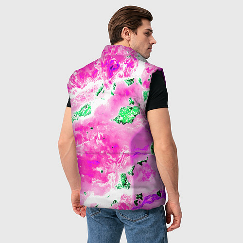 Мужской жилет Розово-зелёная абстракция / 3D-Черный – фото 4