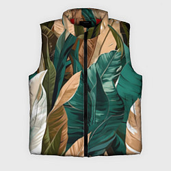 Мужской жилет Крупные листья в тропиках, цвет: 3D-красный