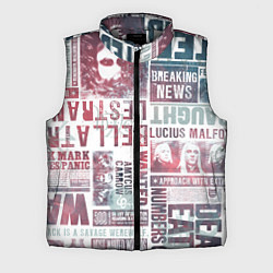 Мужской жилет Паттерн газеты - Гарри Поттер Сириус Блэк и Люциус, цвет: 3D-светло-серый