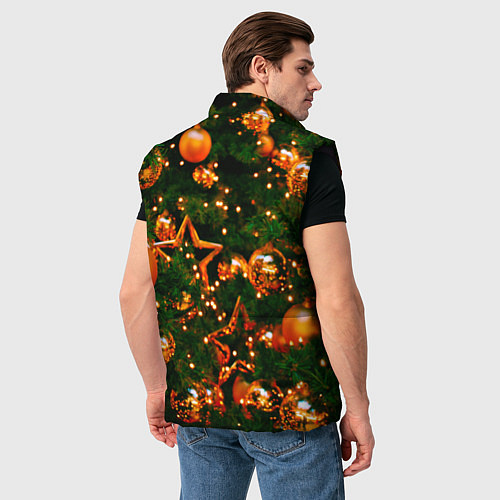 Мужской жилет Новогодние игрушки на ветках / 3D-Черный – фото 4