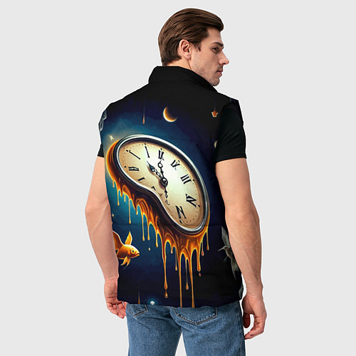 Мужской жилет Течение времени - сюрреализм / 3D-Черный – фото 4
