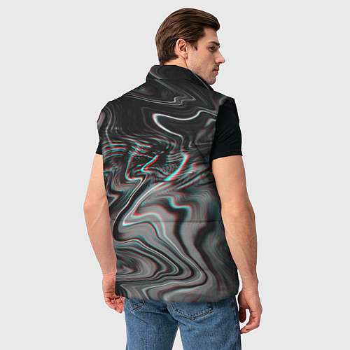 Мужской жилет Градиентный glitch / 3D-Черный – фото 4