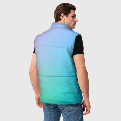 Мужской жилет Градиент в голубых тонах / 3D-Черный – фото 4