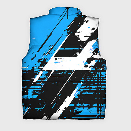 Мужской жилет Diagonal black and white stripes on a blue backgro / 3D-Светло-серый – фото 2