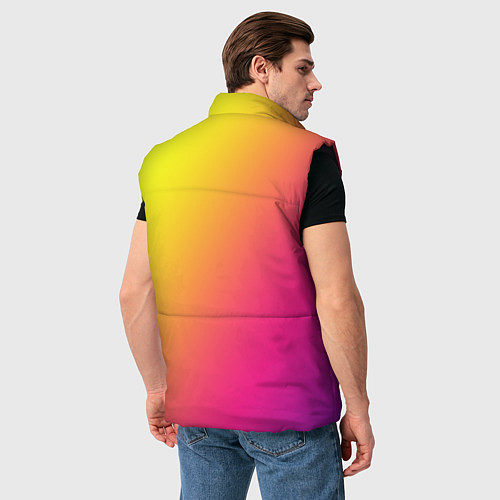 Мужской жилет Градиент зелёно-фиолетовый насыщенный / 3D-Черный – фото 4
