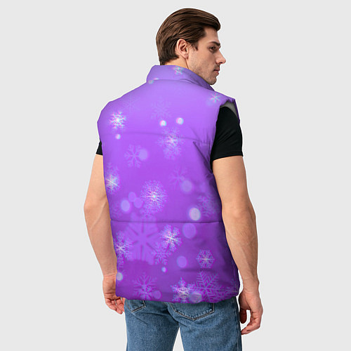 Мужской жилет Резные снежинки глитч / 3D-Светло-серый – фото 4