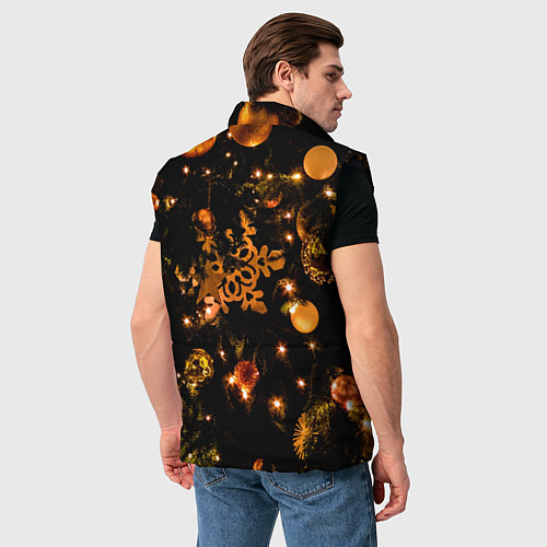 Мужской жилет Новогоднее украшение / 3D-Черный – фото 4
