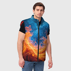 Мужской жилет Яркое пламя в воде, цвет: 3D-красный — фото 2