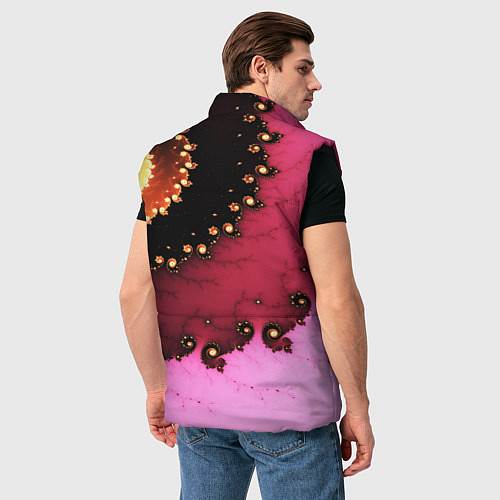 Мужской жилет Фрактал узор розовый / 3D-Черный – фото 4