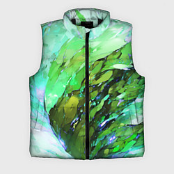 Мужской жилет Зелёная абстракция, цвет: 3D-черный