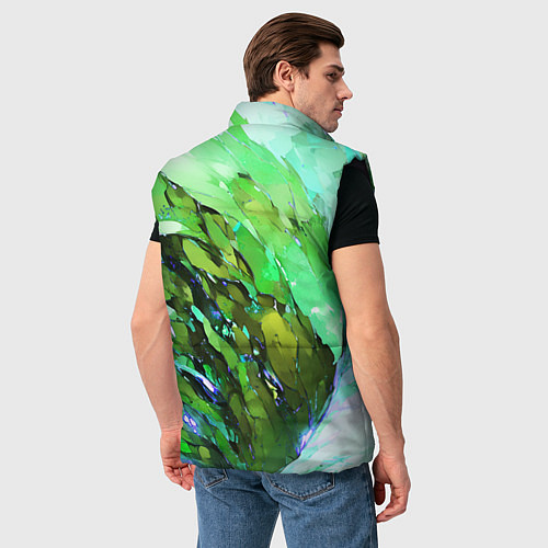 Мужской жилет Зелёная абстракция / 3D-Черный – фото 4